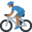 man biking, medium-dark skin tone